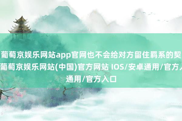葡萄京娱乐网站app官网也不会给对方留住羁系的契机-葡萄京娱乐网站(中国)官方网站 IOS/安卓通用/官方入口