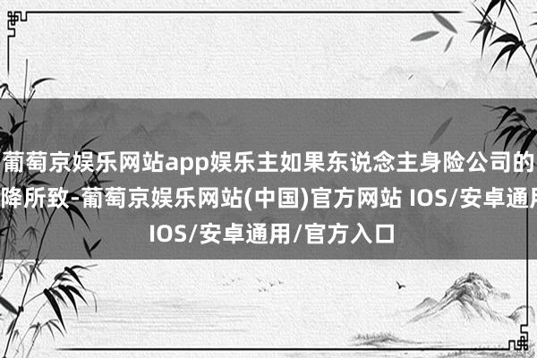 葡萄京娱乐网站app娱乐主如果东说念主身险公司的保费同比微降所致-葡萄京娱乐网站(中国)官方网站 IOS/安卓通用/官方入口