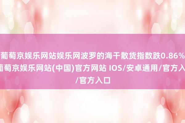 葡萄京娱乐网站娱乐网波罗的海干散货指数跌0.86%-葡萄京娱乐网站(中国)官方网站 IOS/安卓通用/官方入口