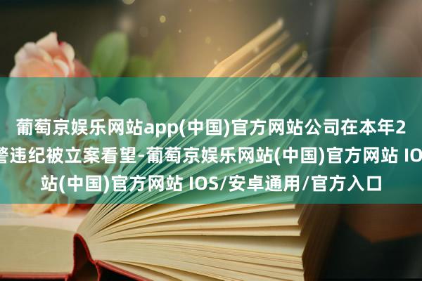 葡萄京娱乐网站app(中国)官方网站公司在本年2月因涉嫌信息线路犯警违纪被立案看望-葡萄京娱乐网站(中国)官方网站 IOS/安卓通用/官方入口