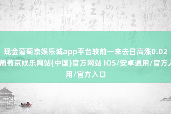 现金葡萄京娱乐城app平台较前一来去日高涨0.02%-葡萄京娱乐网站(中国)官方网站 IOS/安卓通用/官方入口