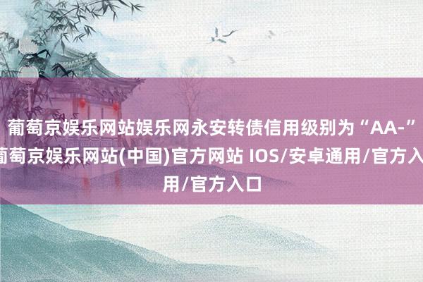葡萄京娱乐网站娱乐网永安转债信用级别为“AA-”-葡萄京娱乐网站(中国)官方网站 IOS/安卓通用/官方入口