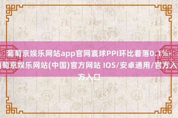 葡萄京娱乐网站app官网寰球PPI环比着落0.1%-葡萄京娱乐网站(中国)官方网站 IOS/安卓通用/官方入口