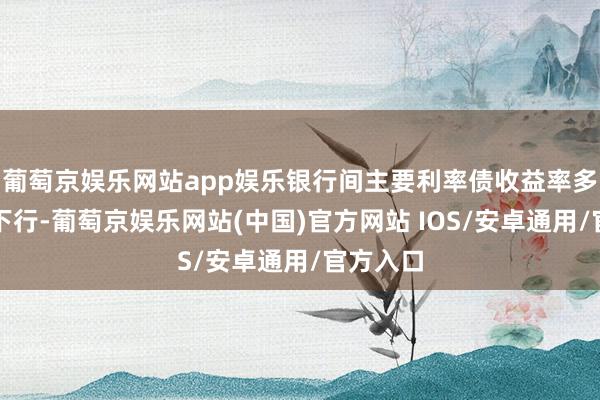 葡萄京娱乐网站app娱乐银行间主要利率债收益率多半转为下行-葡萄京娱乐网站(中国)官方网站 IOS/安卓通用/官方入口